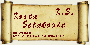 Kosta Selaković vizit kartica